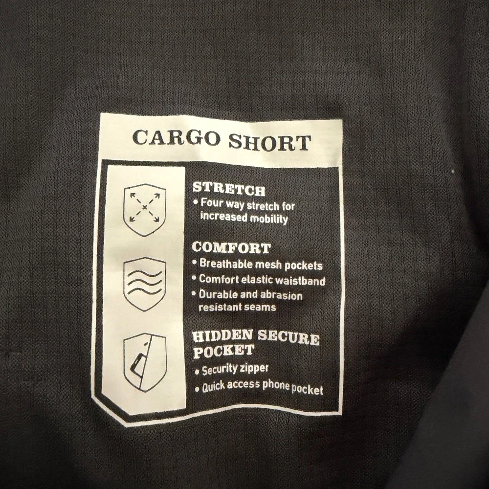 Orvis Mens 40 Black‎ Stretch Cargo Shorts Hiking Outdoor Performance Travel